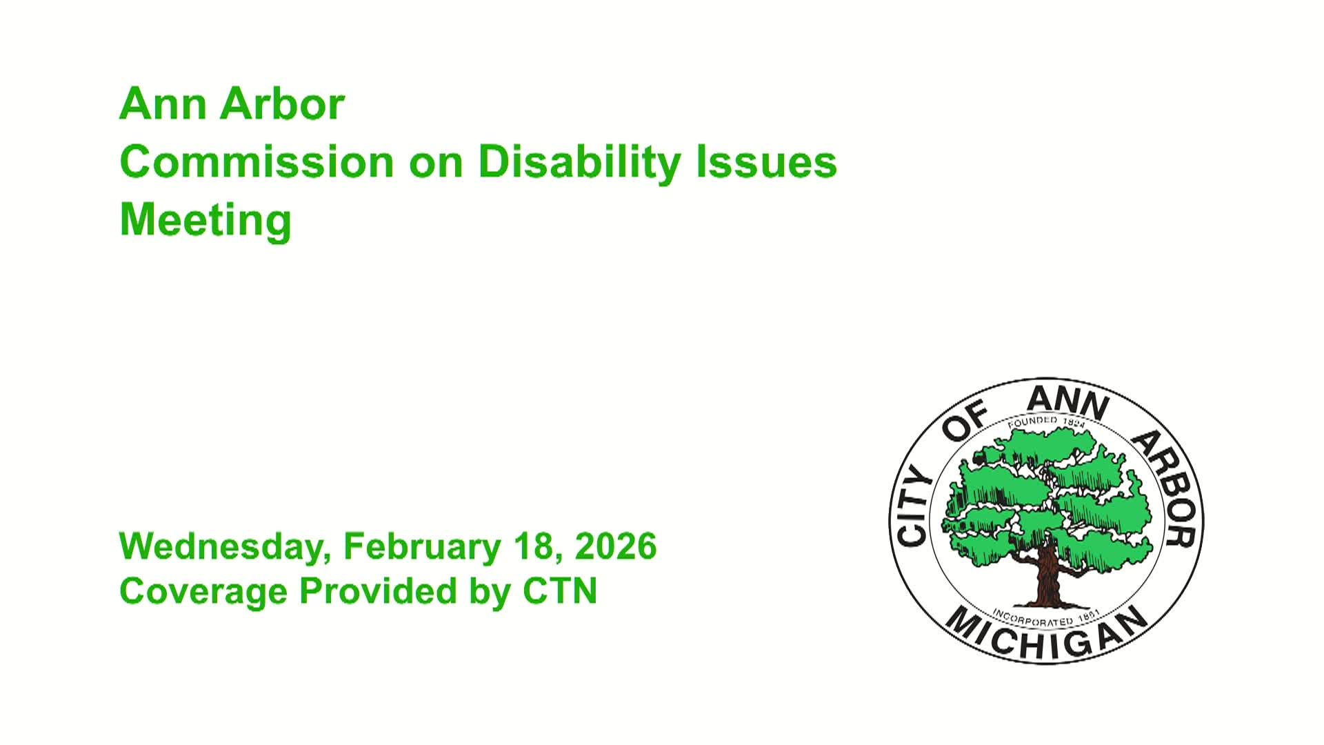 Thumbnail image for Commission on Disability Issues Meeting 2/18/26