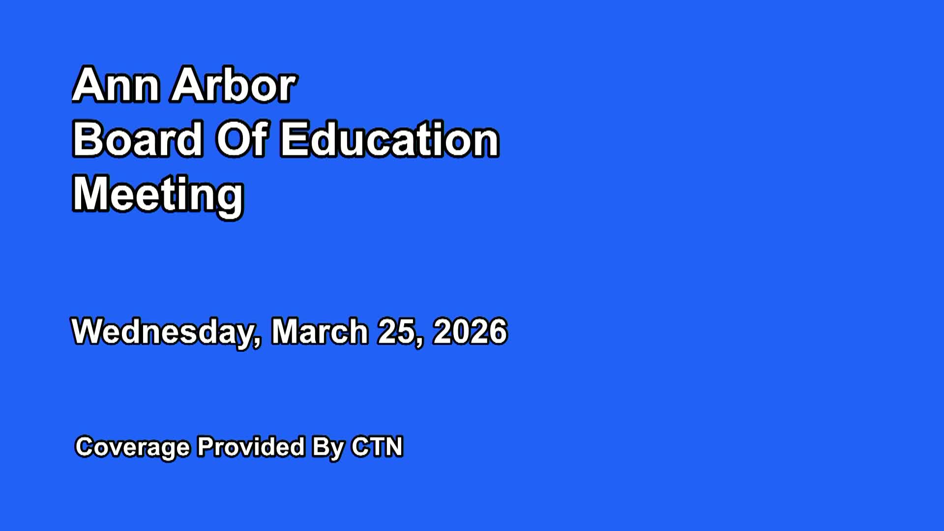 Thumbnail image for Board of Education Meeting 3/25/26