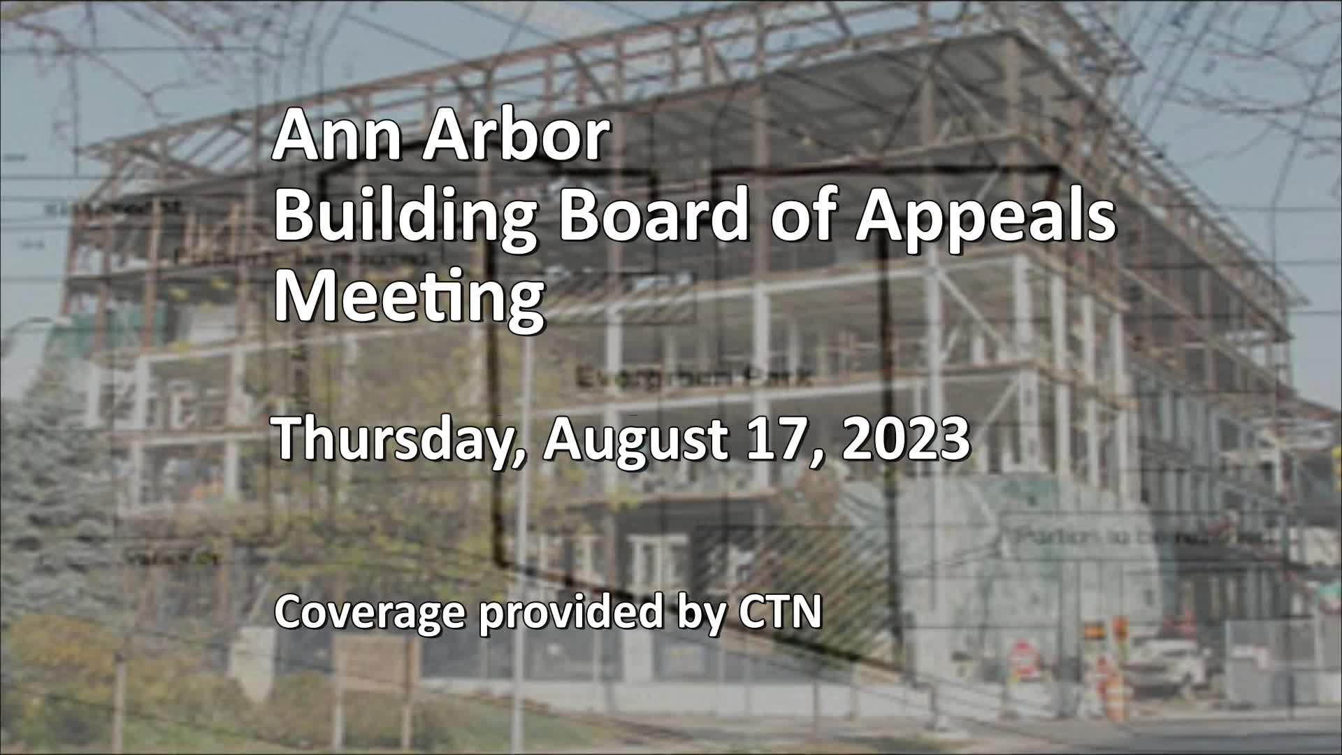 Thumbnail image for Building Board of Appeals Meeting 8/17/23