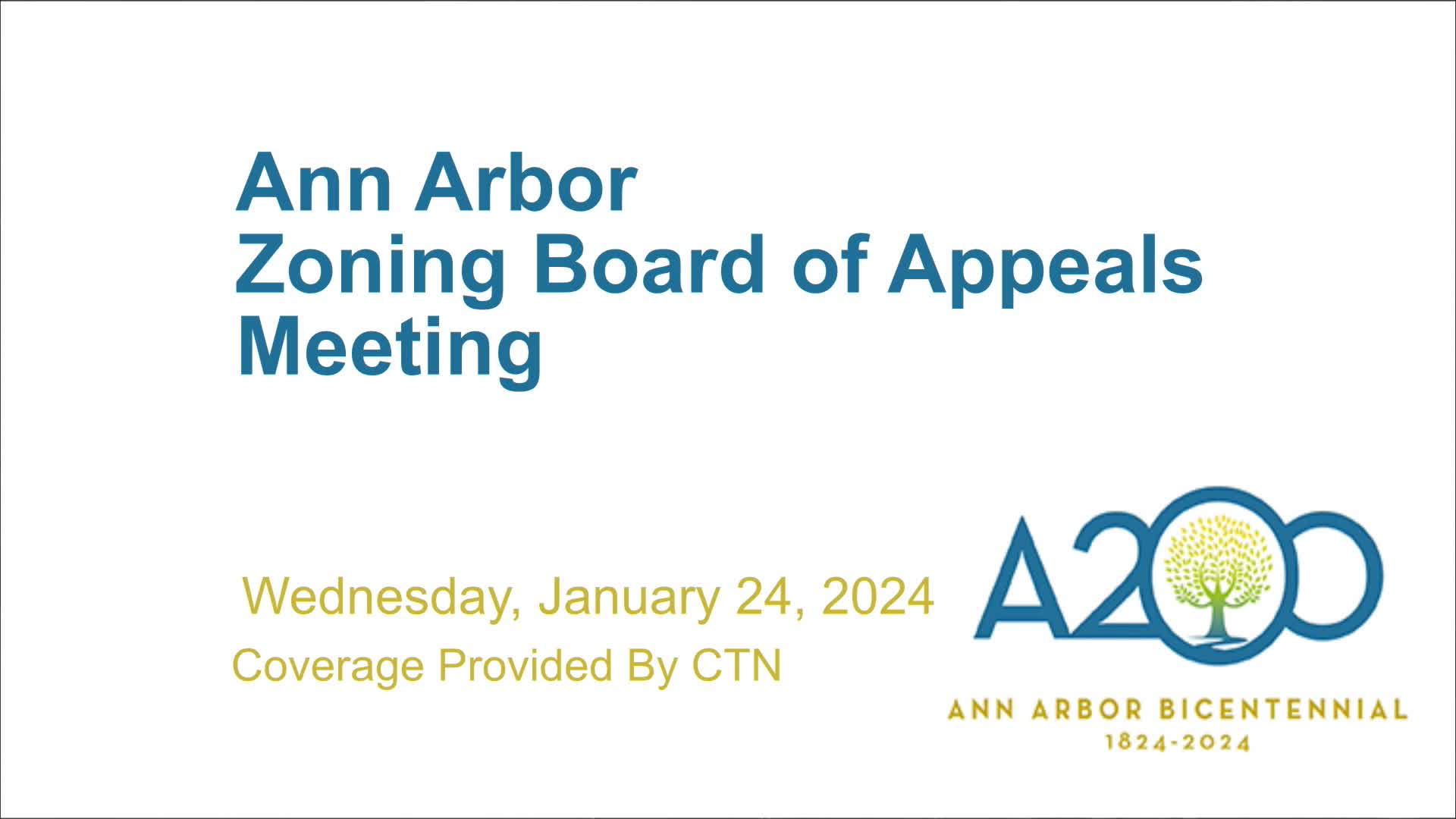 Thumbnail image for Zoning Board of Appeals Meeting 1/24/24
