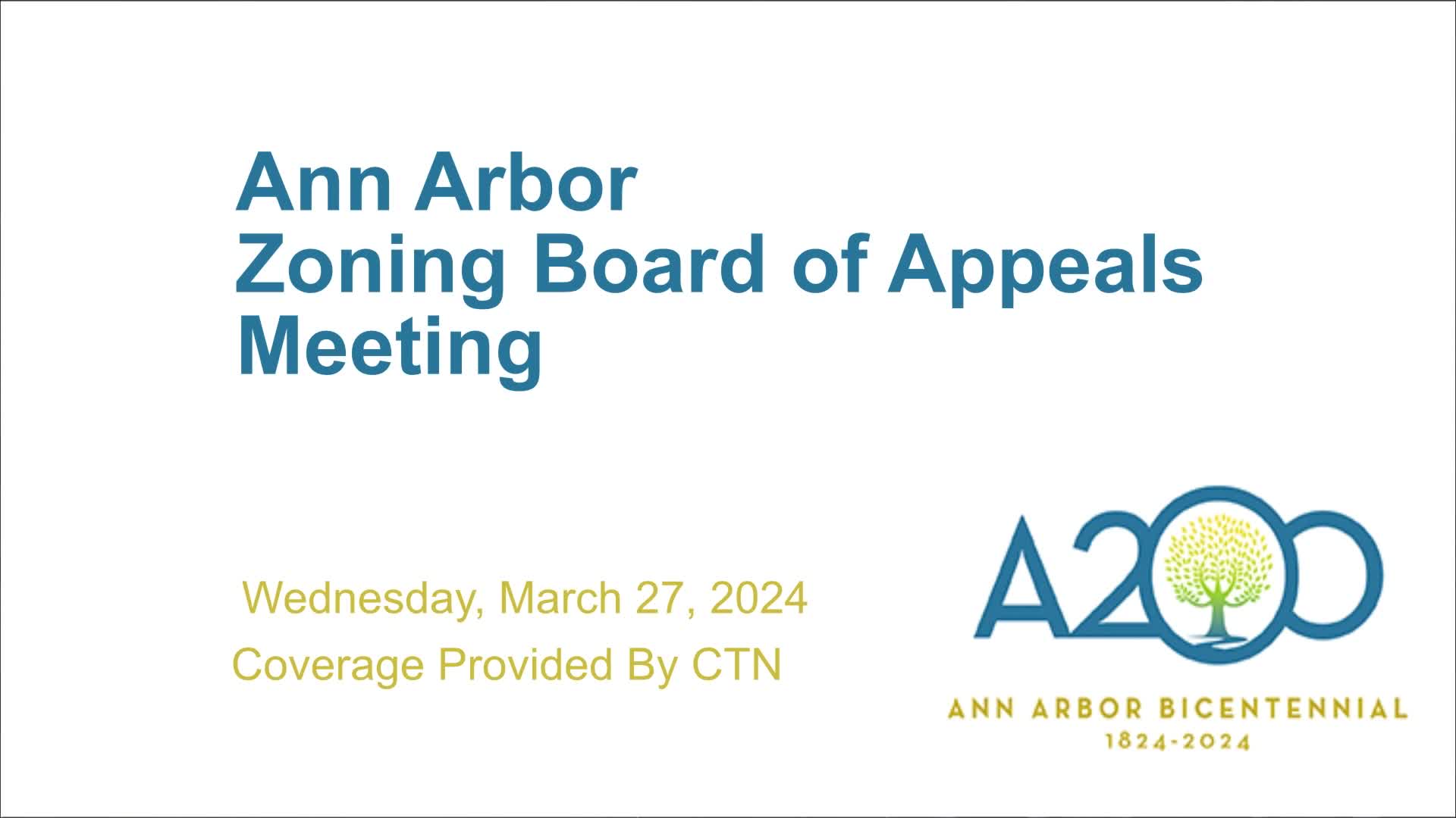 Thumbnail image for Zoning Board of Appeals Meeting 3/27/24