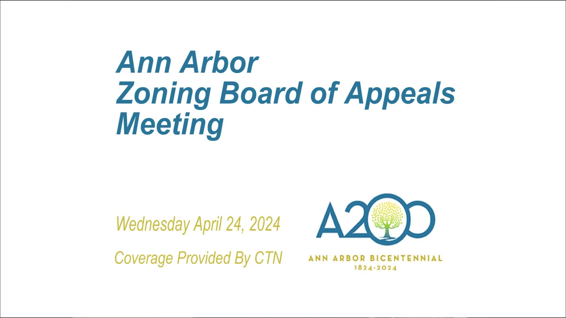 Thumbnail image for Zoning Board of Appeals Meeting 4/24/24