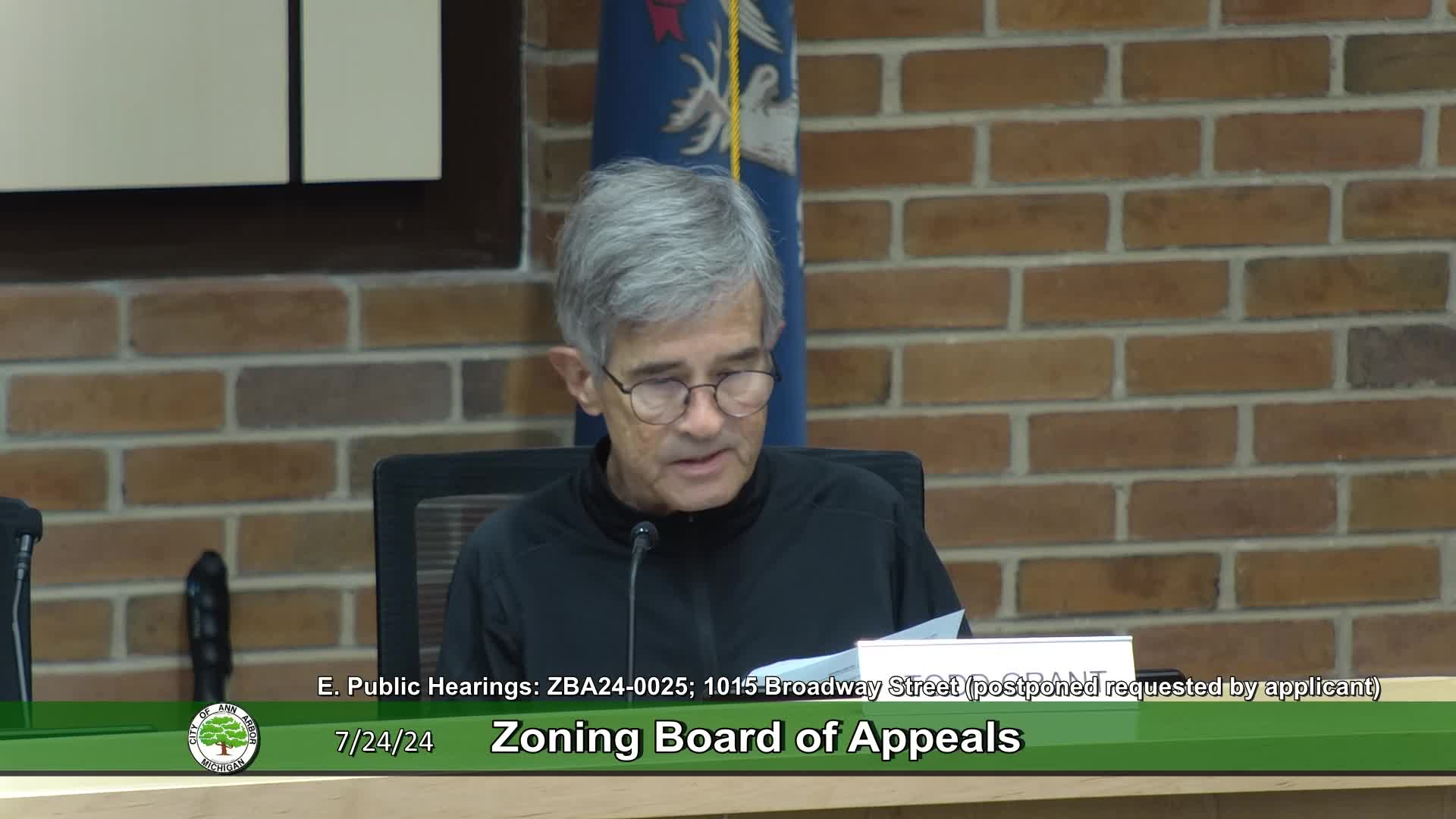 Thumbnail image for Zoning Board of Appeals Meeting 7/24/24