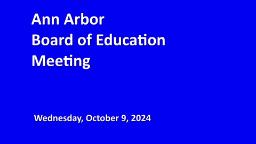 Navigate to Board of Education Meeting 10/9/24