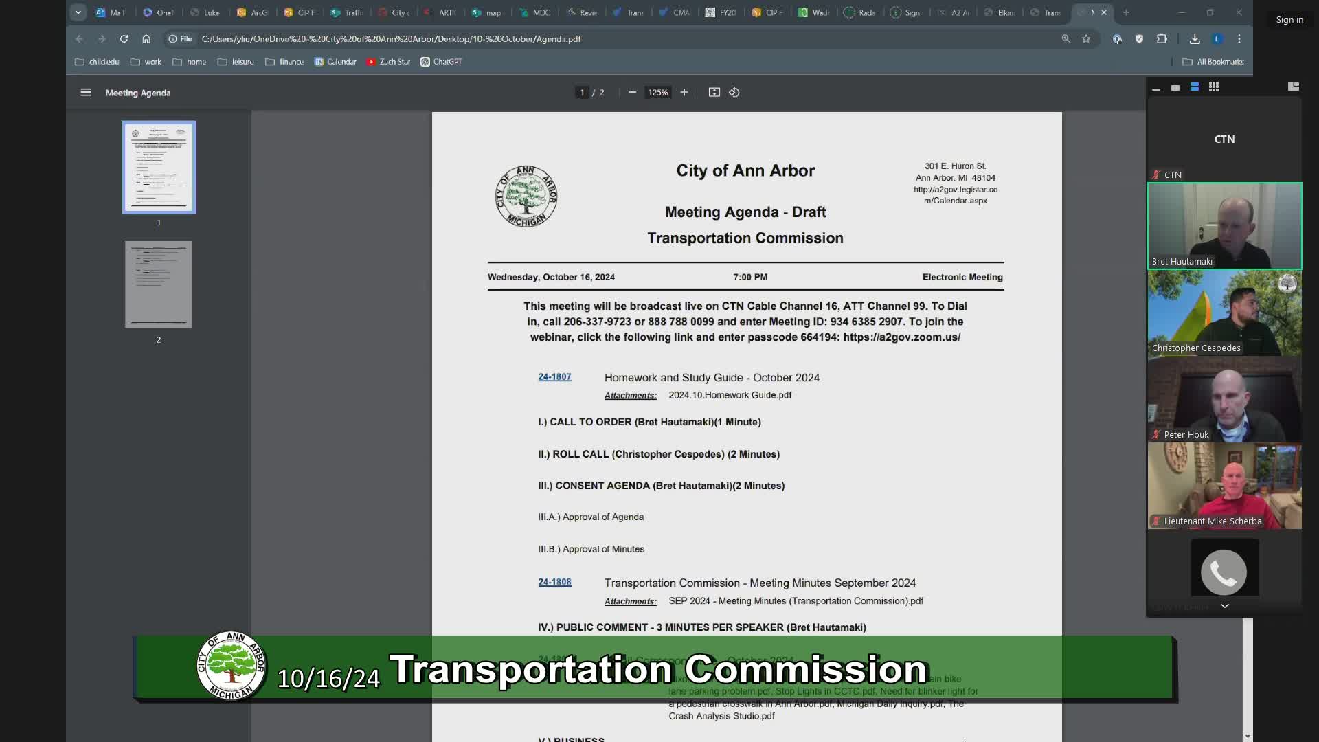 Thumbnail image for Transportation Commission Meeting 10/16/24