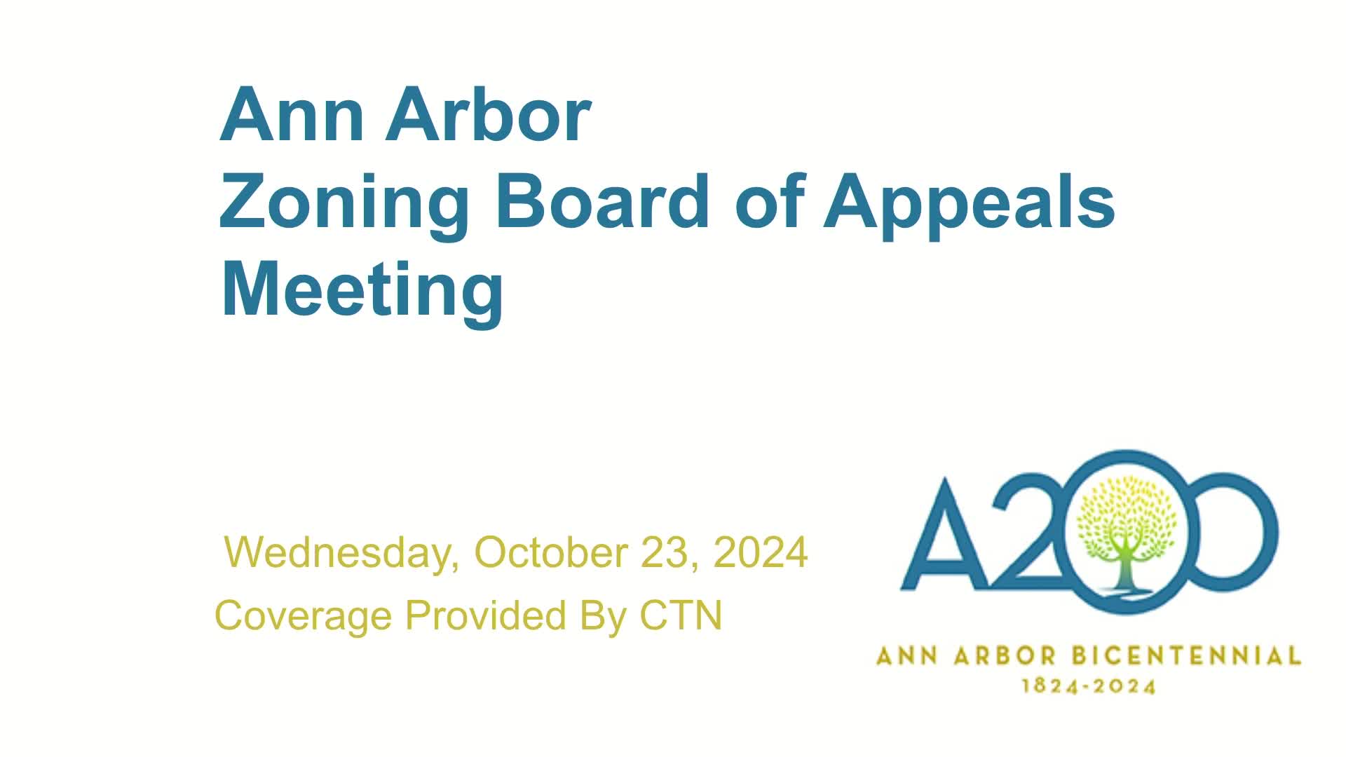 Thumbnail image for Zoning Board of Appeals Meeting 10/23/24