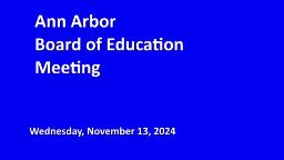Navigate to Board of Education Meeting 11/13/24