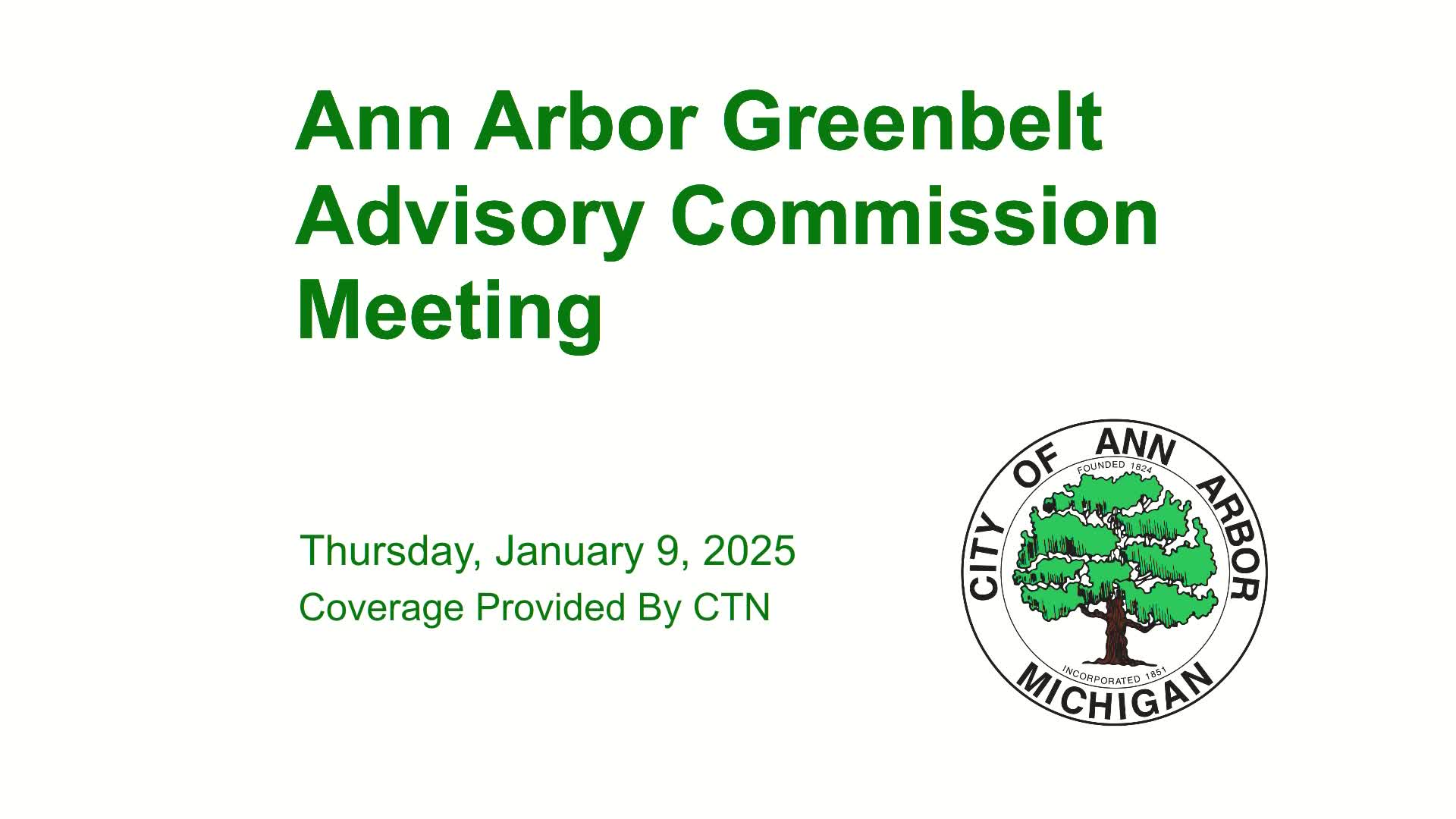 Thumbnail image for Greenbelt Advisory Commission Meeting 1/9/25