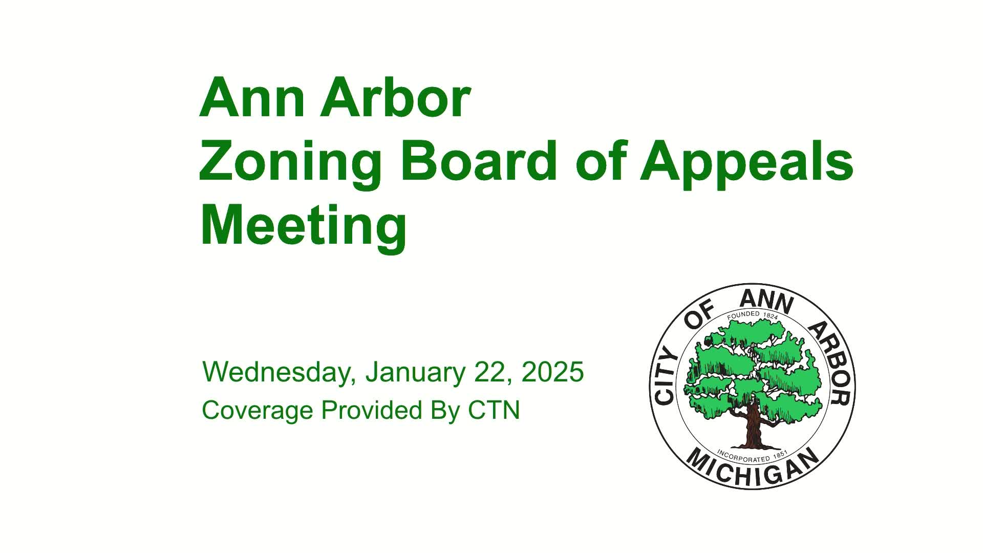 Thumbnail image for Zoning Board of Appeals Meeting 1/22/25