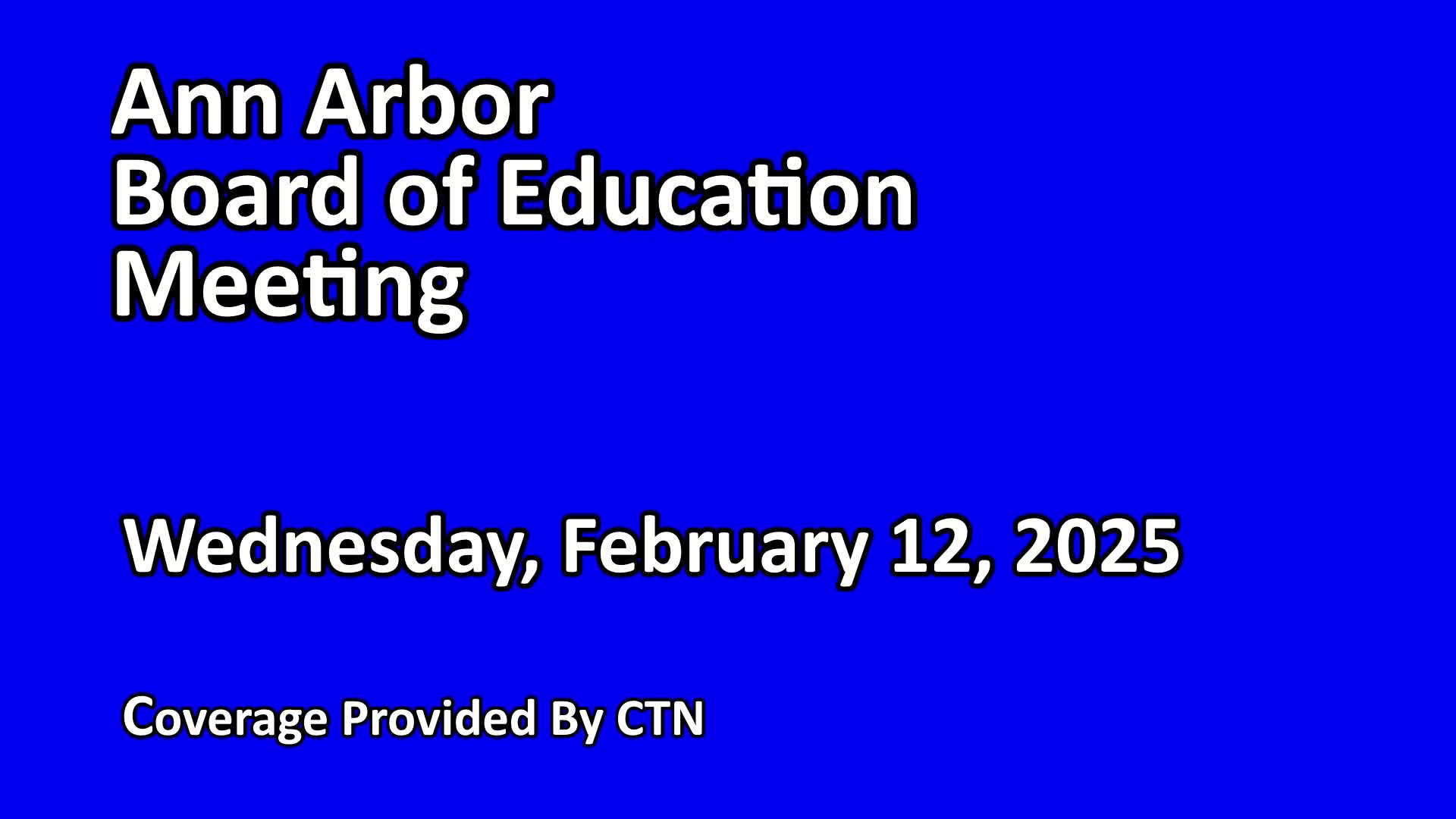Thumbnail image for Board of Education Meeting 2/12/25
