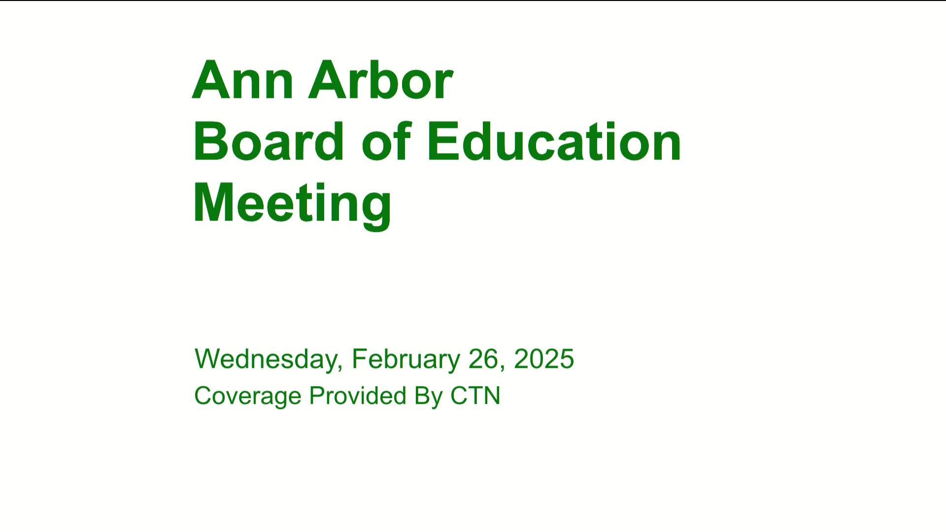 Thumbnail image for Board of Education Meeting 2/26/25