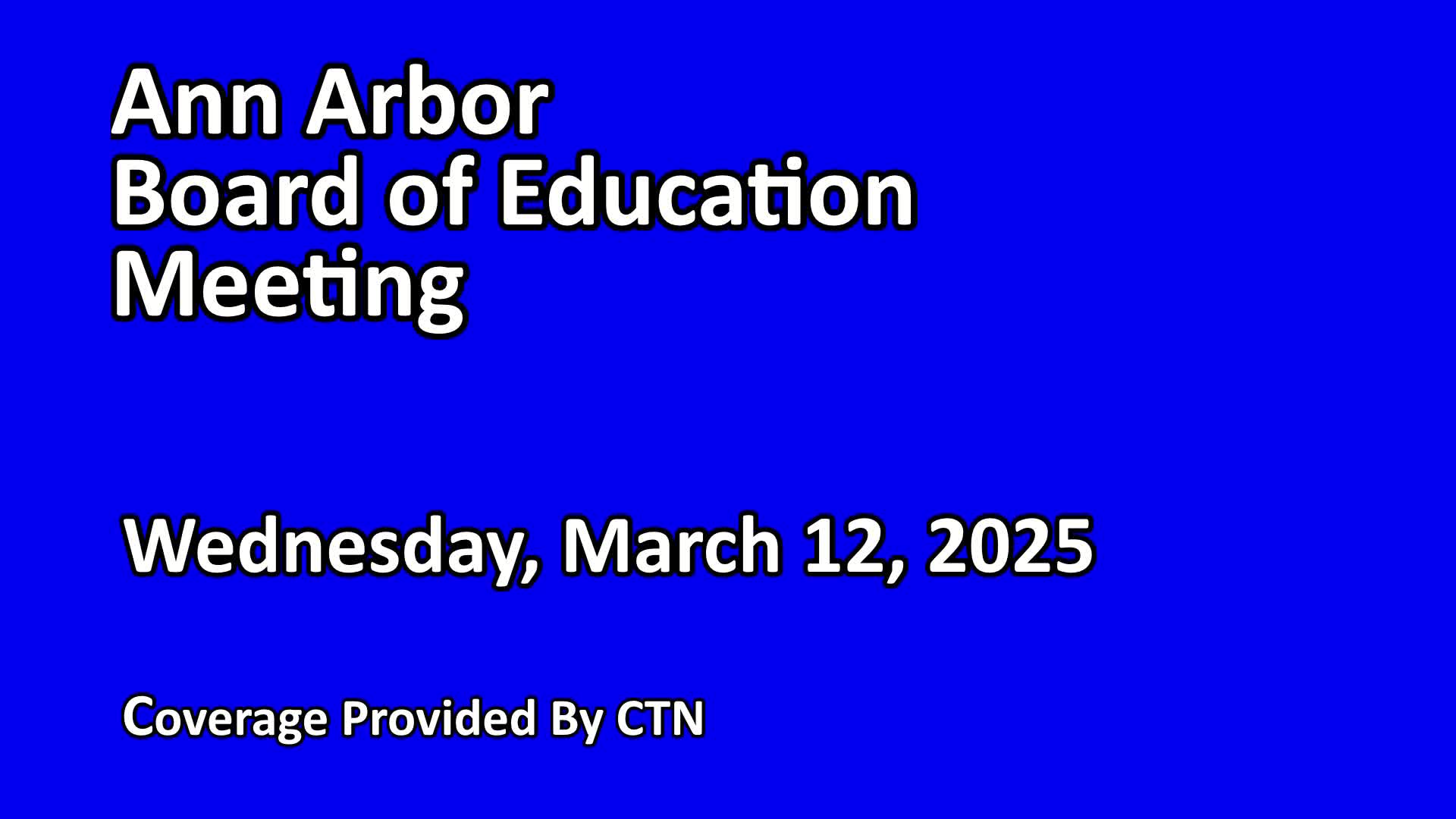 Thumbnail image for Board of Education Meeting 3/12/25