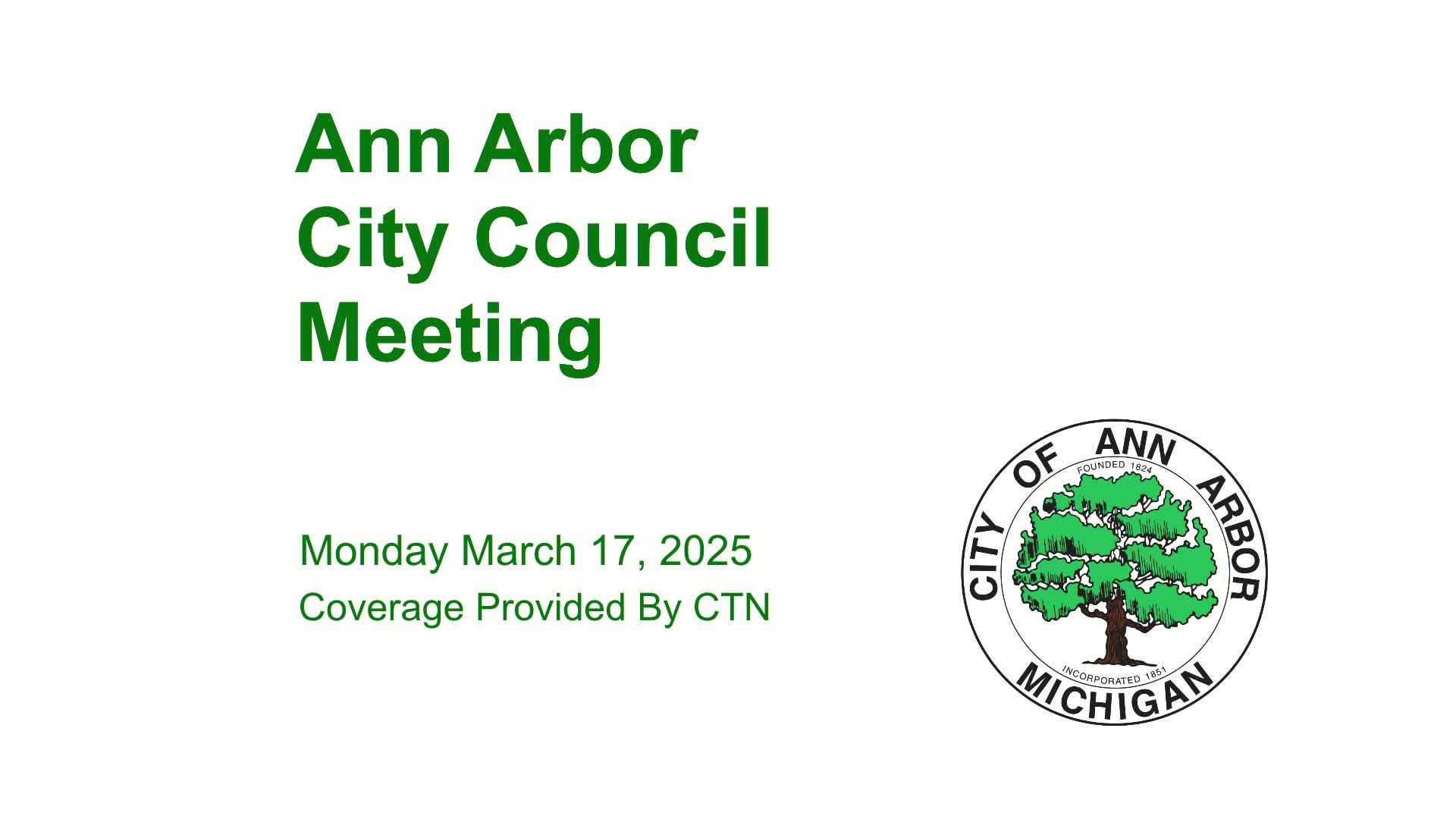 Thumbnail image for City Council Meeting 3/17/25