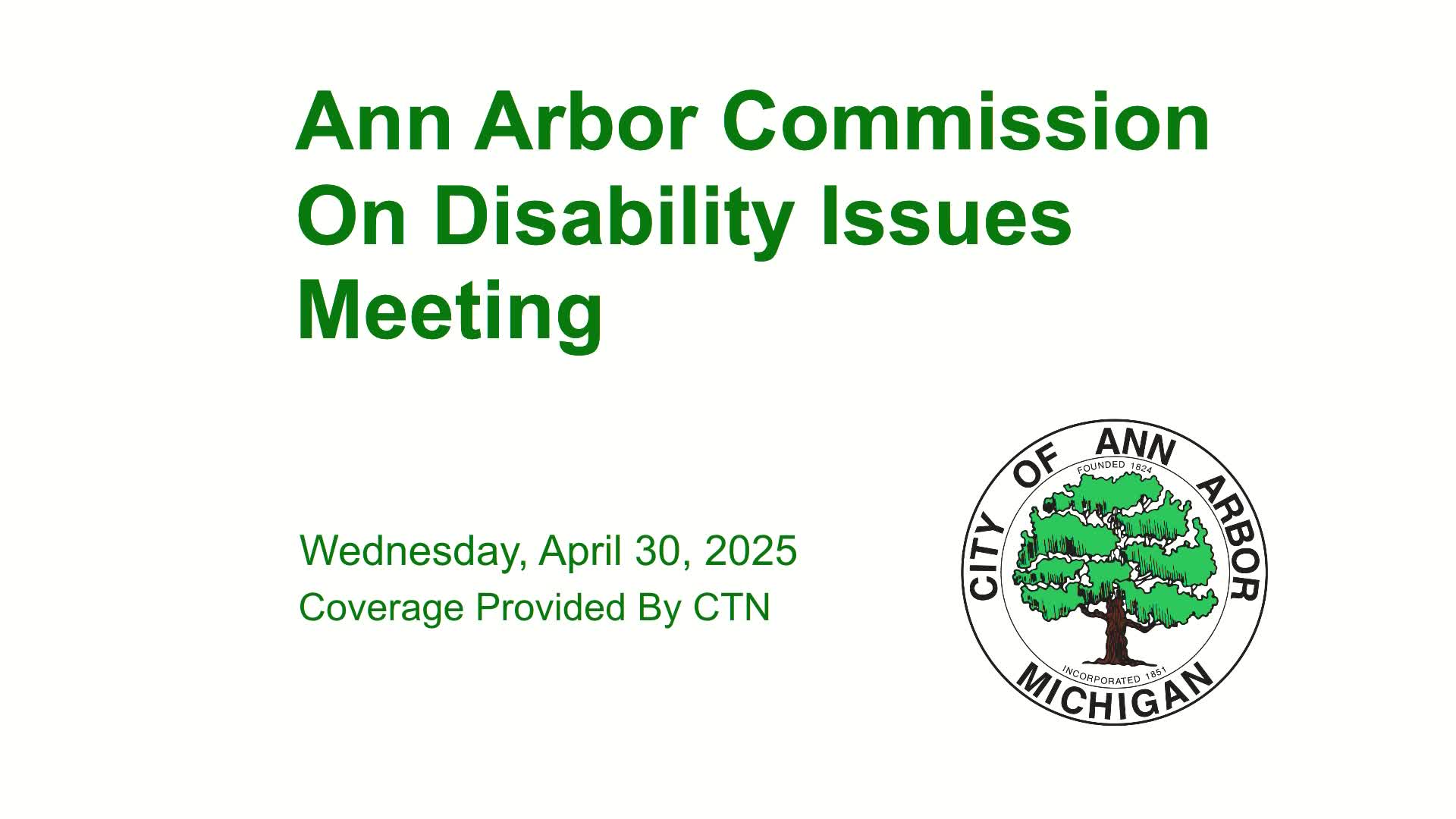 Thumbnail image for Commission on Disability Issues Meeting 4/30/25