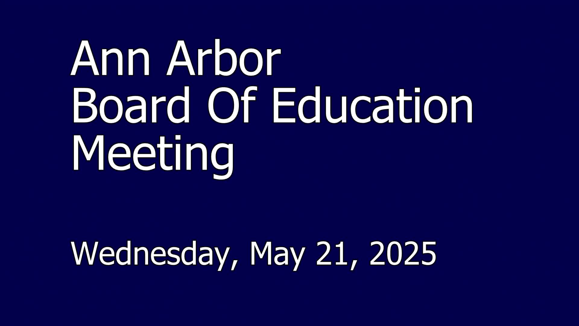 Thumbnail image for Board of Education Meeting 5/21/25