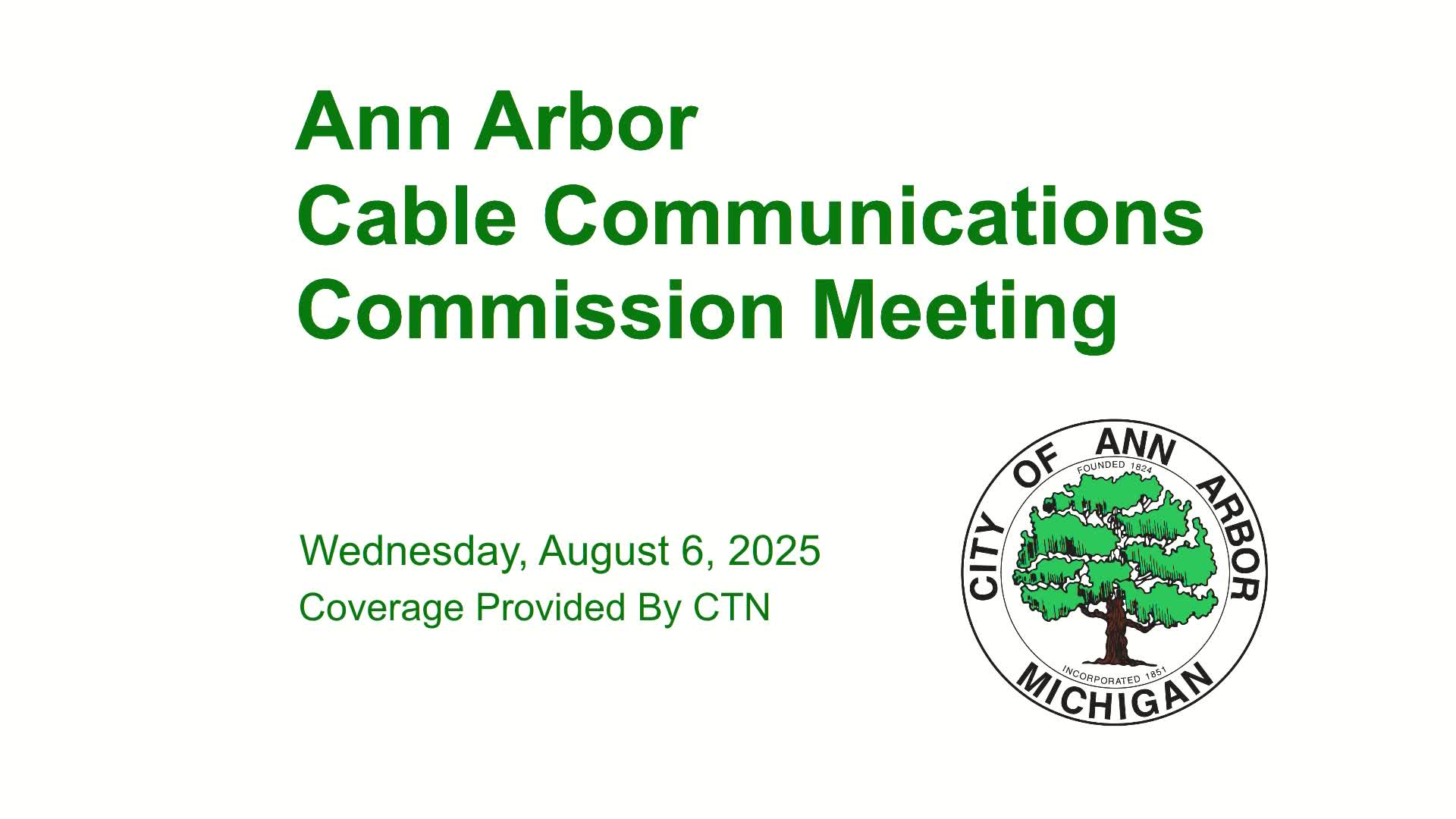 Thumbnail image for Cable Communications Commission Meeting 8/6/25