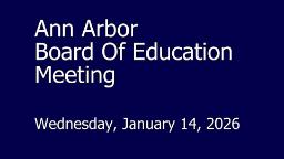 Navigate to Board of Education Meeting 1/14/26