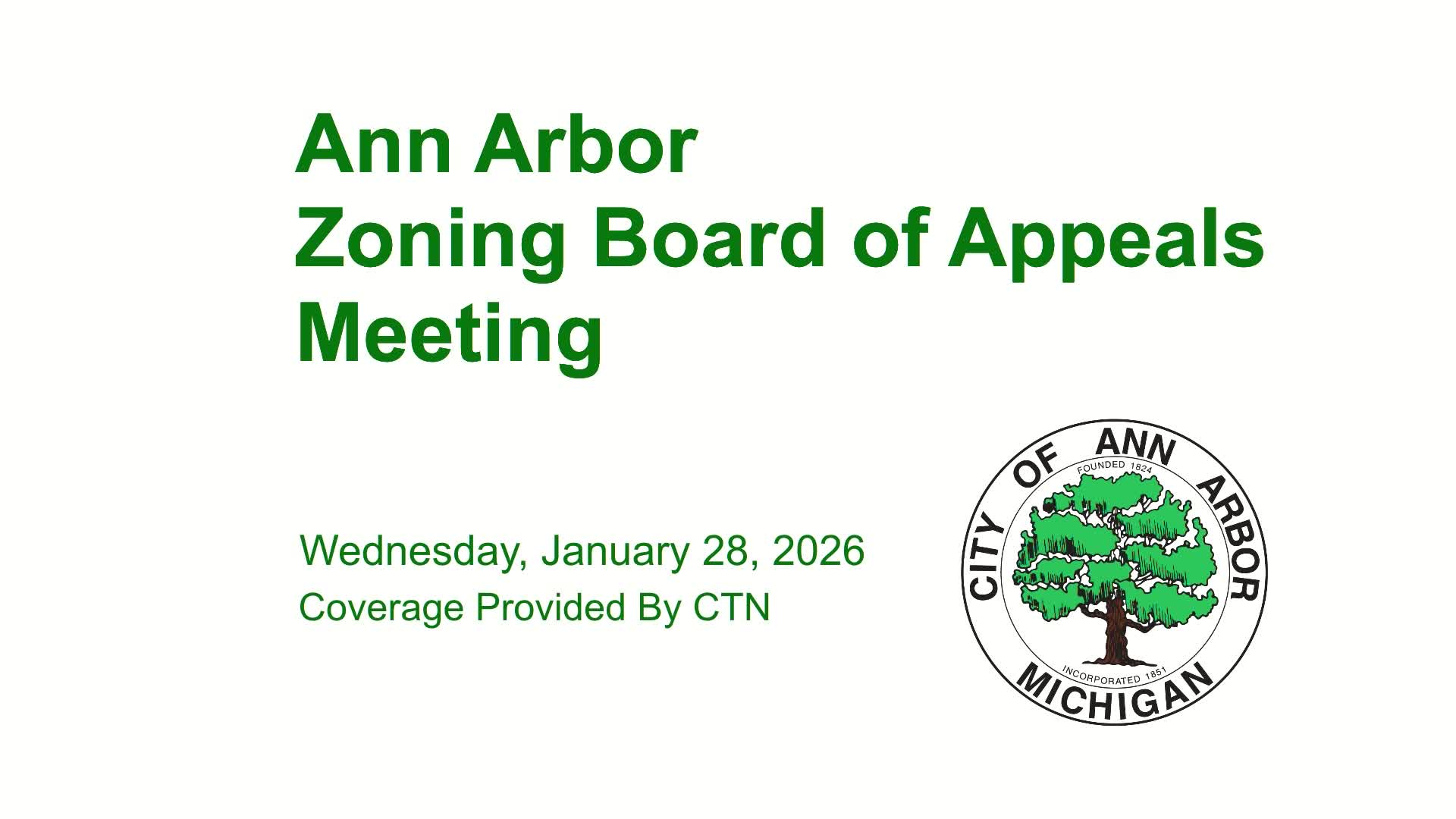 Thumbnail image for Zoning Board of Appeals Meeting 1/28/26