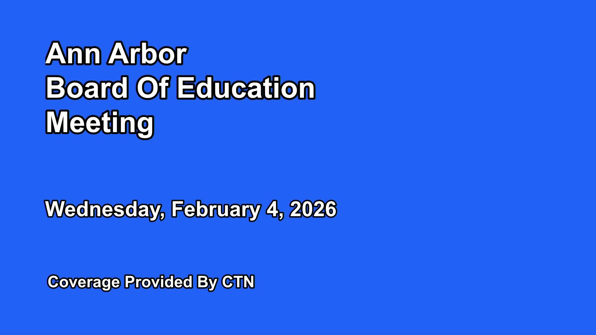 Board of Education Meeting 2/4/26